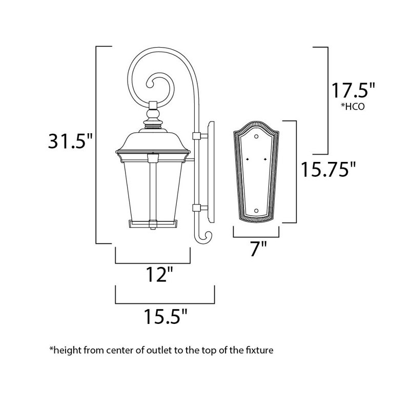 Dove Springs Wall Light, 31.5" H x 12" W x 15.5" D