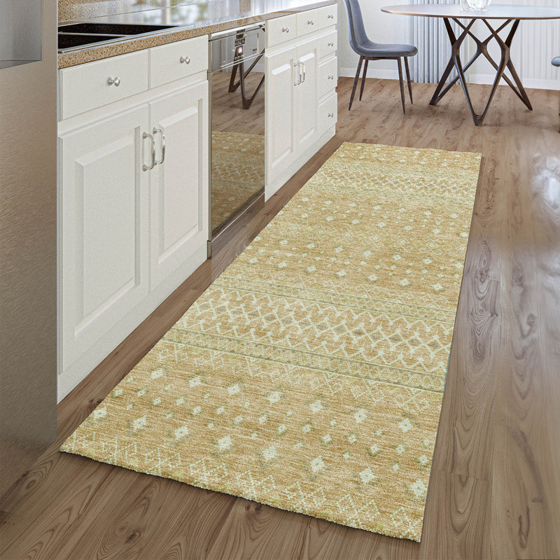 Premium Machine Washable Prisco Copper Rug, Runner 2'3" x 7'6"