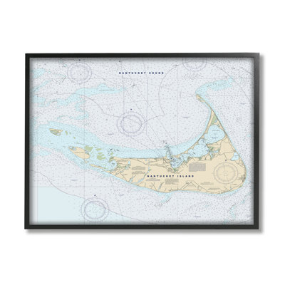 " Nantucket Island Coastal Massachusetts Traditional Nautical Map " by Daphne Polselli