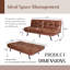 Canapé-lit futon en cuir pleine grandeur Besharat-1030284122