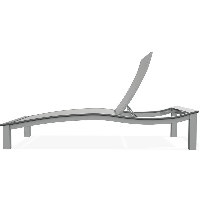 Bazza Sling Aluminum Sling Four-Position Contour Armless Chaise with Marine Grade Polymer Overlay, Alloy Sunbrella®, Graphite