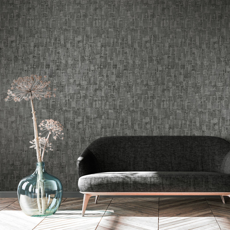 Precious Collection Metallic Jacquard Wallpaper Roll, Black
