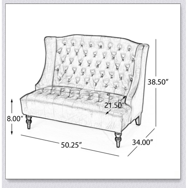 Causeuse luxueuse en velours à oreilles avec capitonnage, parfaite pour les espaces de vie modernes et glamour