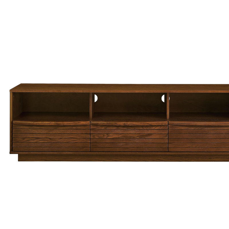63" Mid-Century Modern TV Stand for TVs up to 75", Thick Sturdy Farmhouse Entertainment Cabinet, Media Console for Living Room