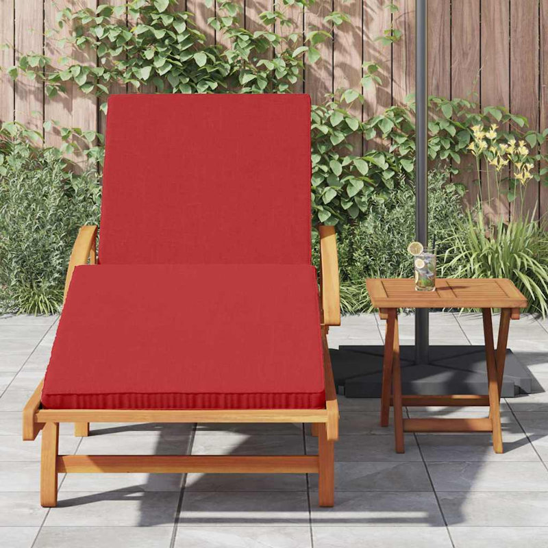 Chaise longue inclinable en bois d'acacia rouge vidaXL 200 x 67 x 84 cm