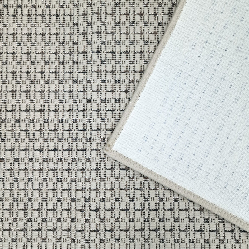 Non Slip Plain Solid Rug Flat Weave Kitchen Living Room Carpet, Rectangle 160 x 225cm, Cream