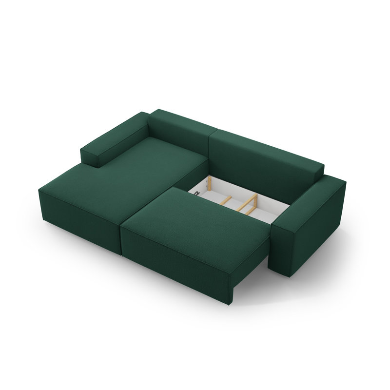 Alisbha 3 Seater Sofa Bed, Left-Hand Facing, Green