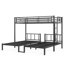 Lit superposé simple simple au-dessus de simple et simple TG pour 3 personnes avec structure robuste, conception peu encombrante, noir-1321436732