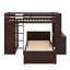 Lit mezzanine simple avec tablettes, bureau et garde-robe-118746985
