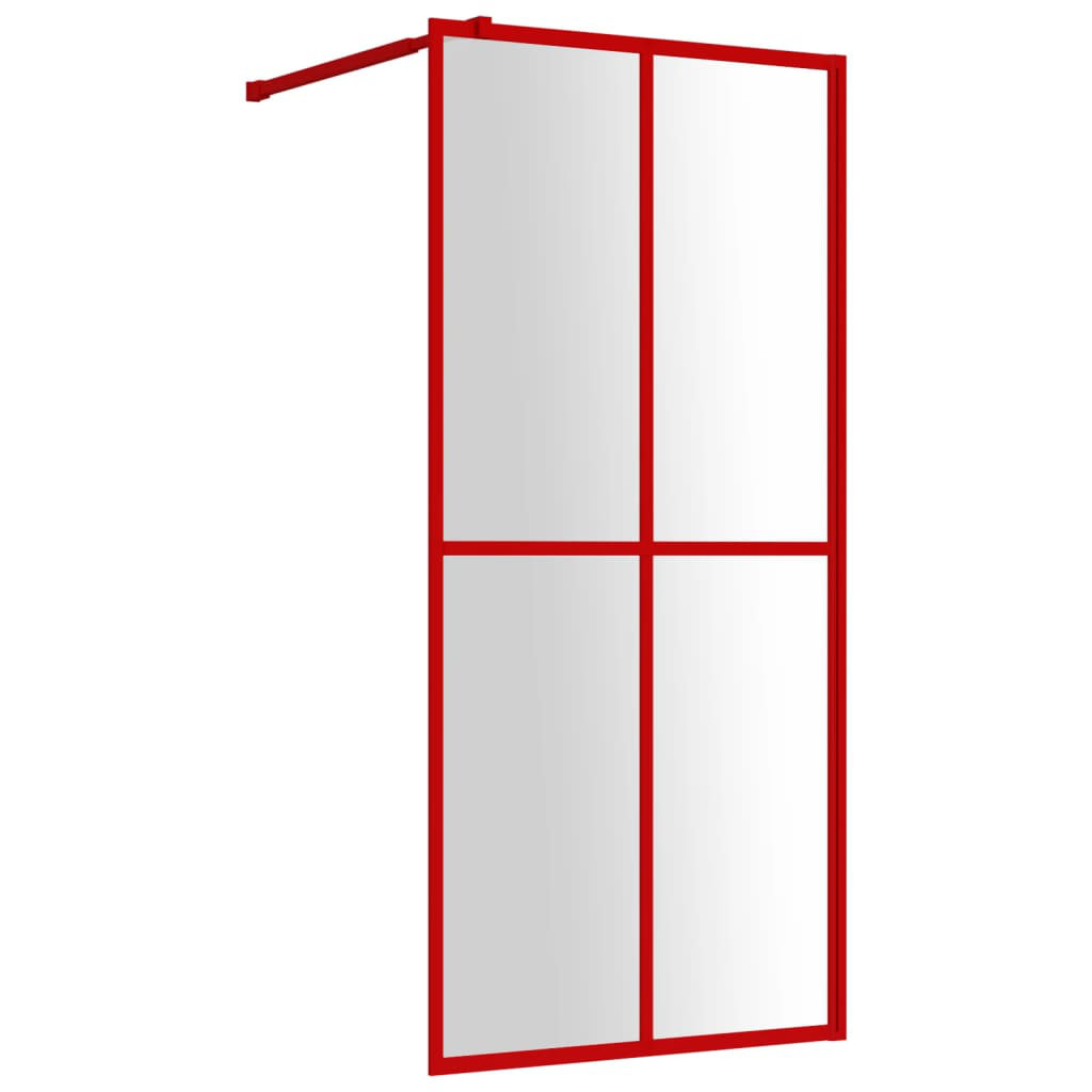 Vidaxl Walk-In Shower Wall With Clear ESG Glass Red 140X195 Cm