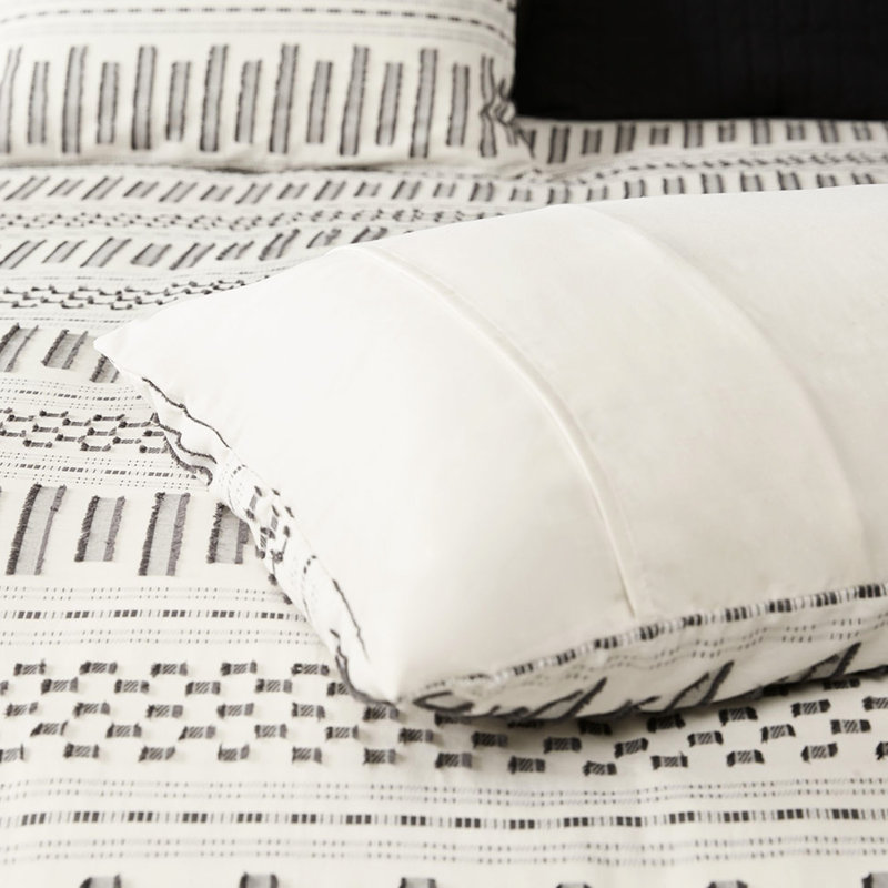 Literie en coton tendance - très grand / très grand et édredon respirant gris anthracite