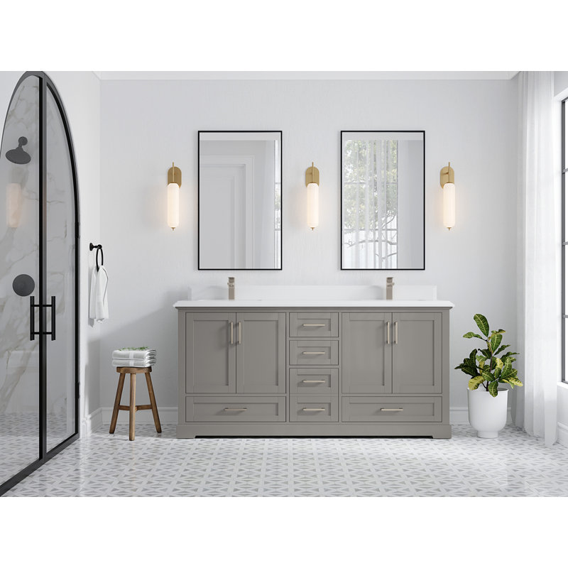 Ensemble de meuble-lavabo double 72 po Esin, Blanc
