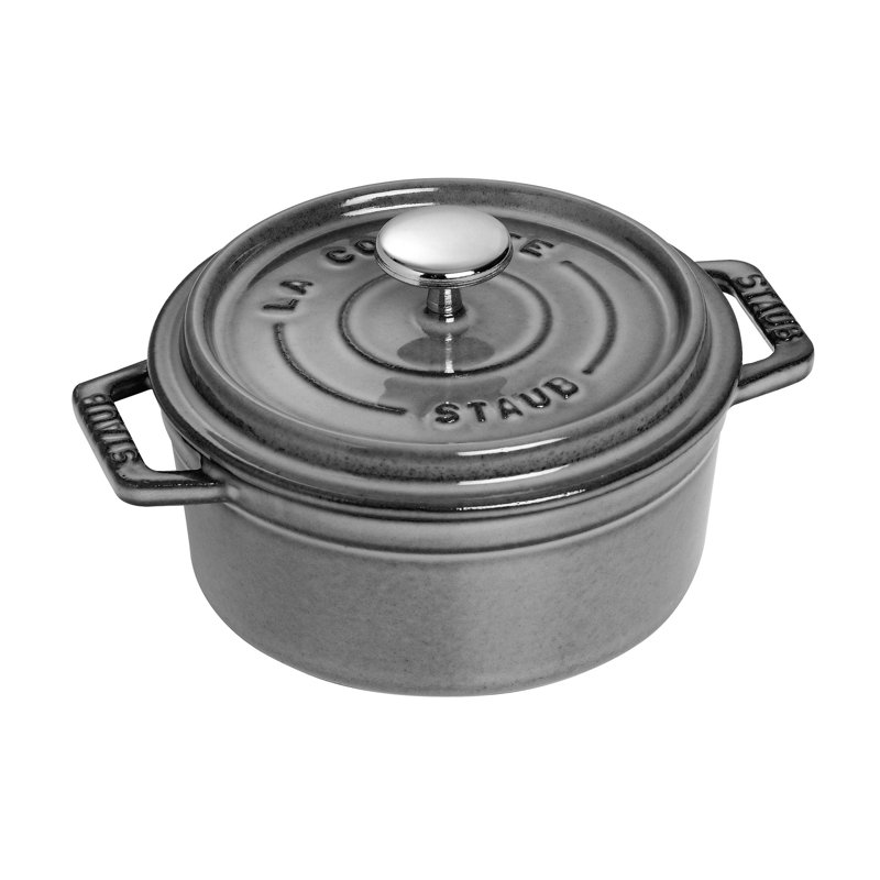 La Cocotte Cast Iron Round Cocotte, 0.5 quarts, Graphite Gray