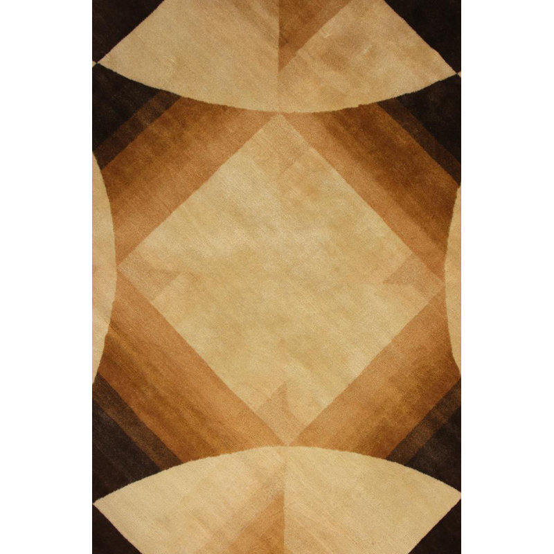 Rug & Kilim’S Art Deco Rug In Beige And Brown Geometric Pattern, Rectangle 12' x 16'