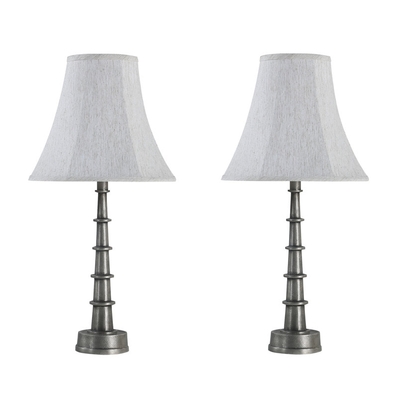 Ensemble de lampe de table en nickel brut antique 28,5 "