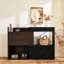 Armoire à chaussures réglable 32,5 po - 58,8 po avec 1 tiroir, coin 90 degrés pour le salon, couloir, point de sortie, vestibule extensible noir et noyer, vestibule