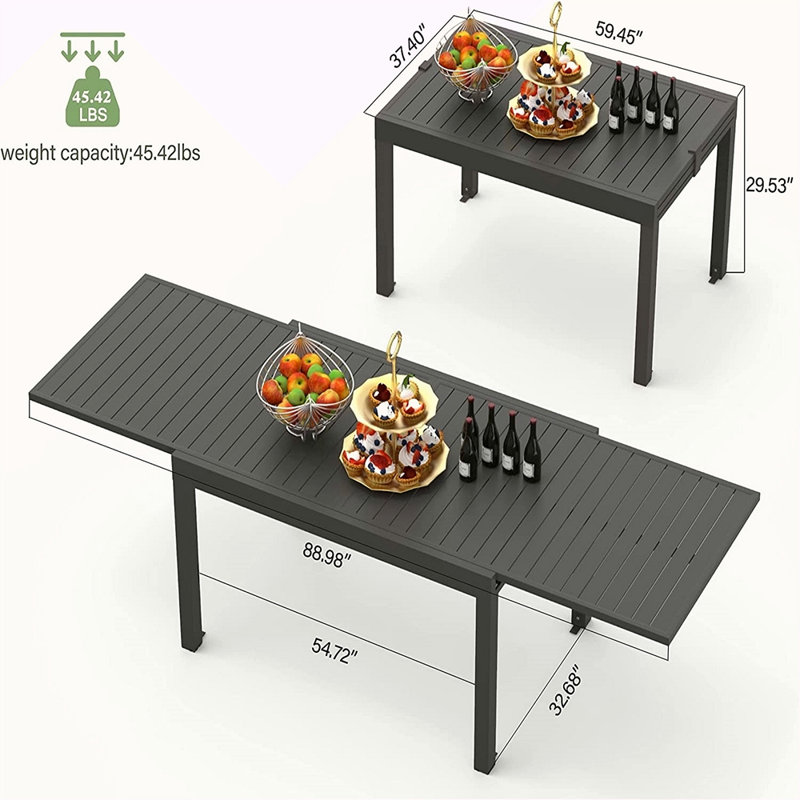 Table de salle à manger extensible pour l'extérieur