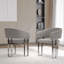 Ensemble de table de salle à manger 5 pièces en faux marbre et argent avec 4 chaises de salle à manger à accoudoirs bouclés gris-1473600223-1473600221-1473600222