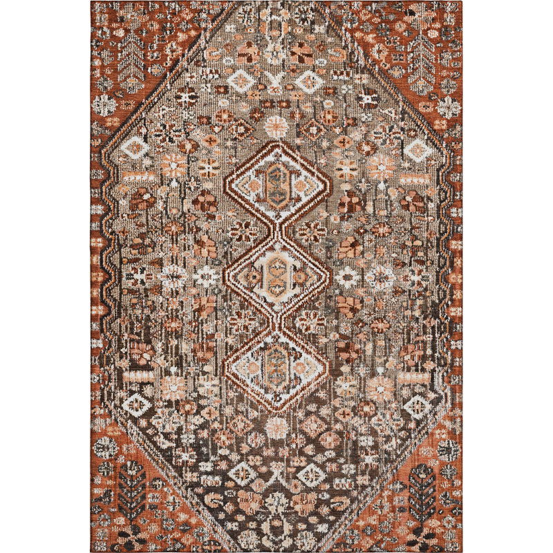 Premium Machine Washable Ashington AMF1834 Aztec Rug, Rectangle 10' x 14'