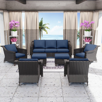 9 - Person Patio Conversation Set with Cushions