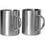 Tasses à café en acier inoxydable - Tasses à double paroi en acier inoxydable avec poignée, tasses à café en métal pour le thé, ensemble de 2 tasses isolées - Tasses à café en métal durables, incassables, sans BPA