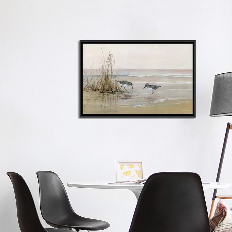 «Early Risers I» par Sally Swatland - reproduction d'art, H 26 po x l 40 po x 1,5 po, Toile avec cadre noir, Pas de tapis