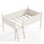 Lit mezzanine bas Safe Safe, structure en bois aggloméré simple, chambre d'enfant beige moderne