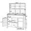 Grand îlot de cuisine en bois pour patio avec banc-1918417835