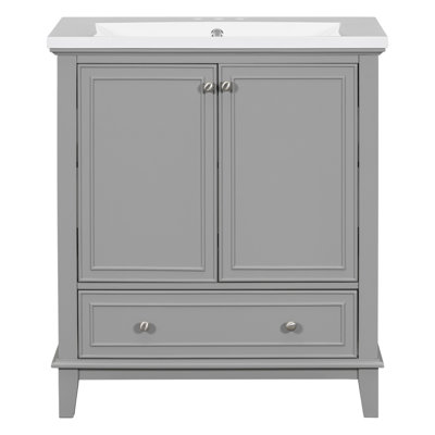 30-Inch Bathroom Vanity With Sink, Multi-Functional Storage Cabinet, Solid Wood Frame And Durable MDF Board For Modern Bathrooms