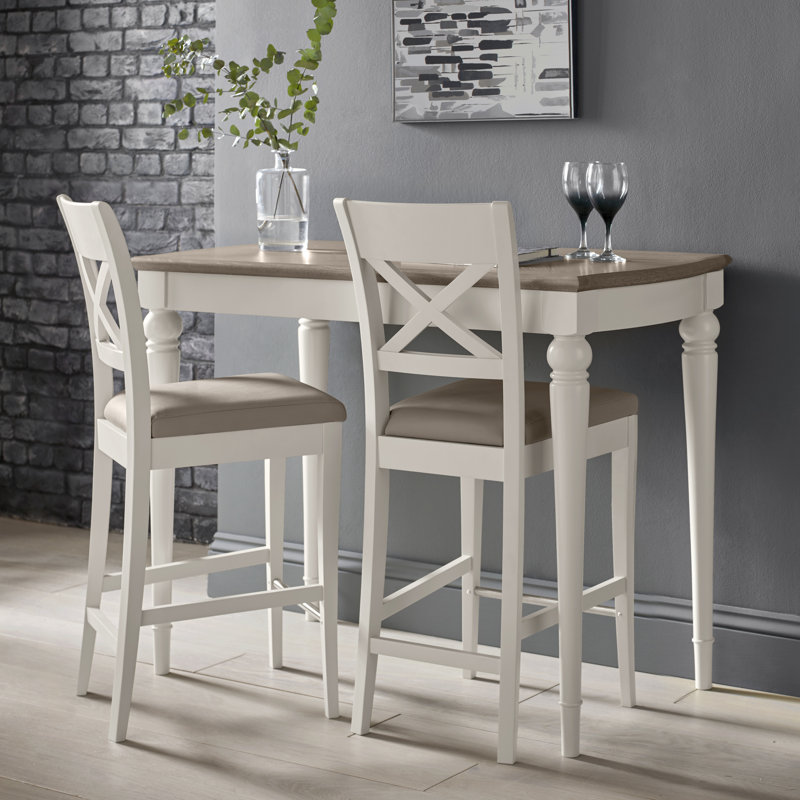 Snider Oak Two Tone Bar Table, Soft Grey/Grey Washed Oak