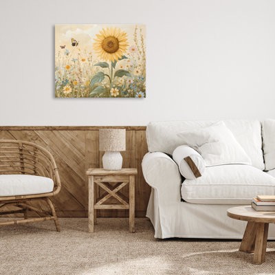 Sunflower Wonder Floral Meadow Canvas, conception de Petal Prints Design