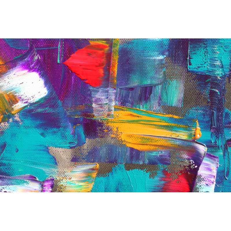 «Linkzo», peinture abstraite sur toile de fond, H 32 po x l 48 po