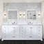 Meuble-lavabo double blanc 84 po X P 22 po D, plateau en marbre de culture et robinet-1893651746