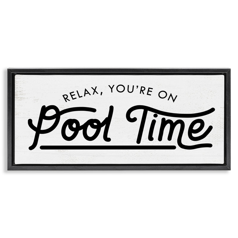 «Pool Time Summer Expression» par Daphne Polselli, Cadre flottant noir de jais, H 14 po x l 31 po
