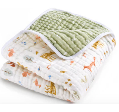 Muslin Blanket, Sage Woodland