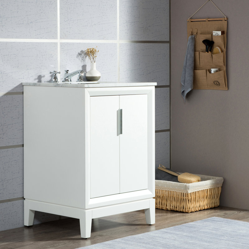 24" Single Bathroom Vanity Set, White