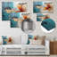 Gold Orange Collage Majesty - Abstract Collages Metal Wall Art Prints-396832584