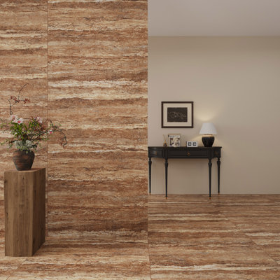 American Travertine 24" x 48" Matte Travertine Look Porcelain Floor and Wall Tile (2 PCS, 16 Sq. Ft./Case)