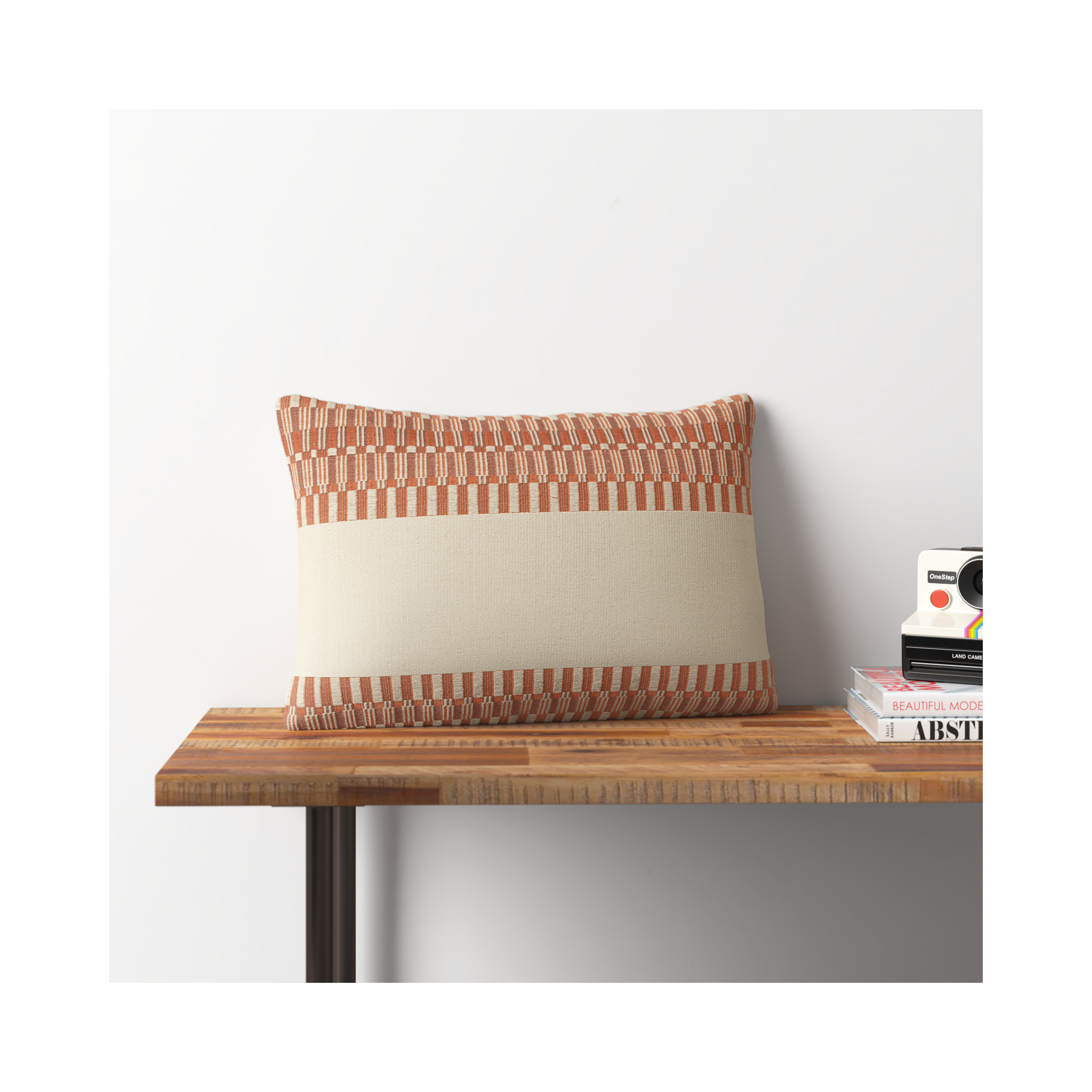 Joost Handmade Tribal Terracotta Lumbar Pillow, Pillow Cover Only - No Insert
