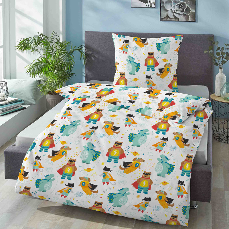 100% Cotton 57 TC 2 Piece Duvet Cover Set, 135 x 200 cm + 80 x 80 cm