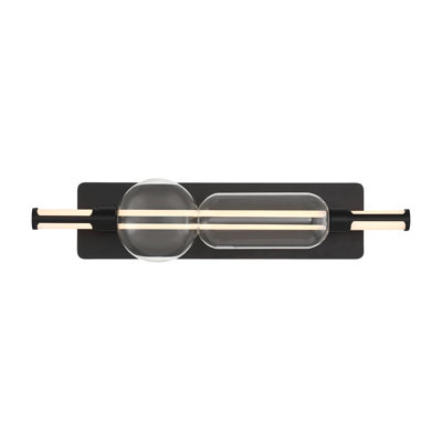 Meuble-lavabo, 26 po, noir mat, verre transparent
