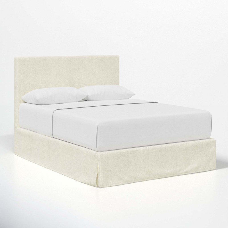 Verona Upholstered Slipcover Bed, California King, Milsap Canvas Sustain® Tweed