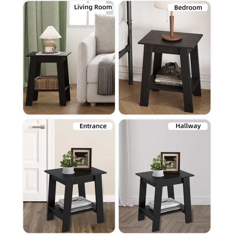 Farmhouse End Table, Black