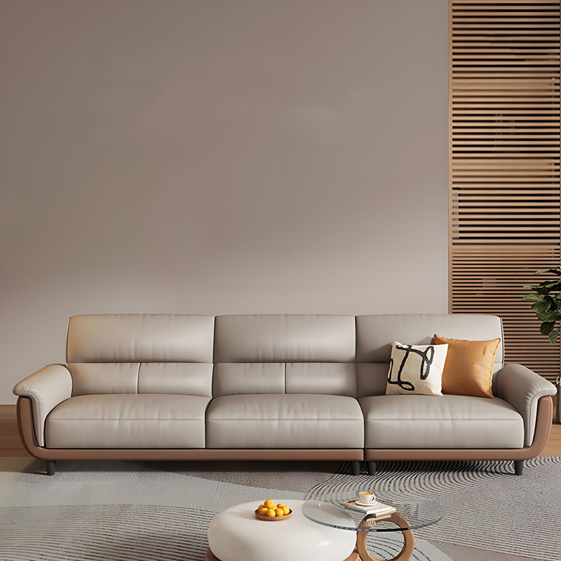 Canapé en cuir de vache 86,61 po, 3, H 34,65 po x l 86,61 po x P 36,22 po