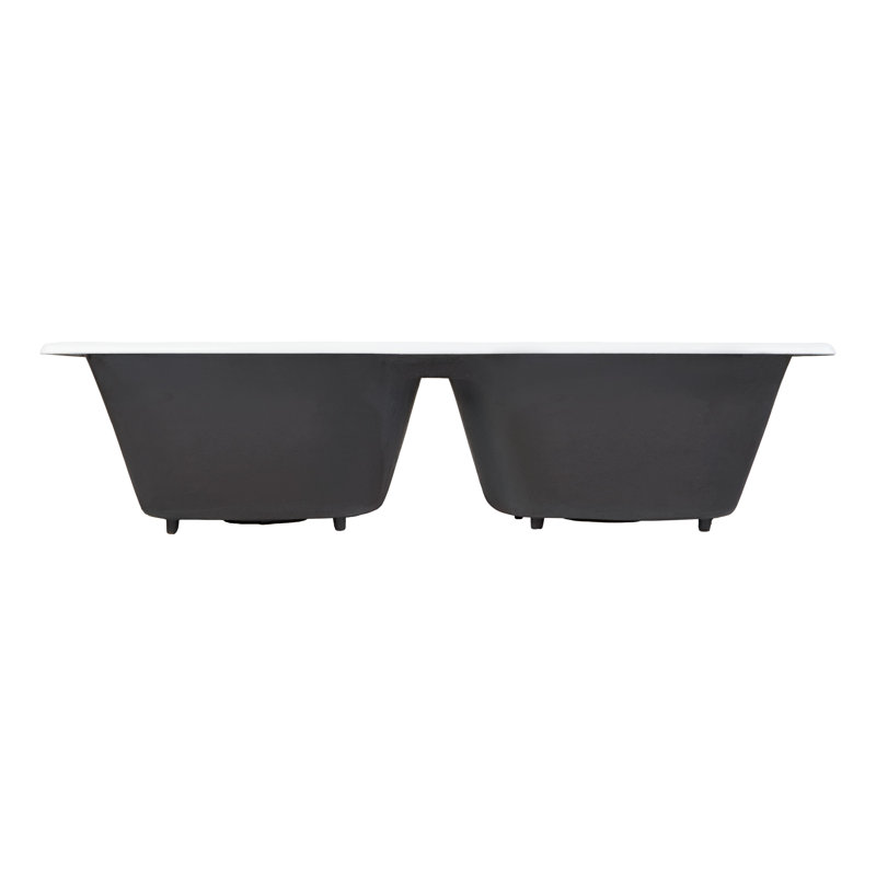 Selkirk 43" White Cast Iron Double Basin Drop-In Sink