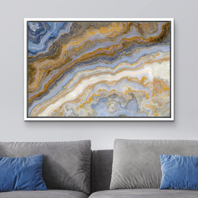 Or, bleu, blanc, cristal, gemme, paysage, gros plan, art mural
