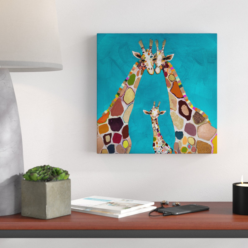 Giraffe Family by Eli Halpin - Print, 24" H x 24" W, Wrapped Canvas