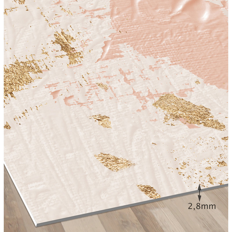 Desia Vinyl Machine Printed Area Rug, Rectangle 3'3.4" x 4'11.1"