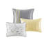 Ensemble d'édredon luxueux brodé jaune pour grand lit