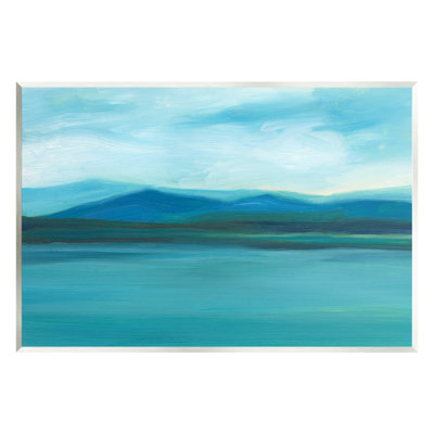 Art mural sur toile flottante, "Cloudy Blue Lake Mountain Scene" par Ethan Harper